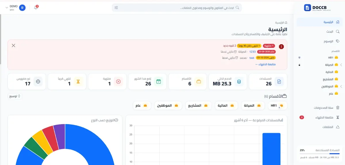 شاشة سير العمل ومتابعة المعاملات